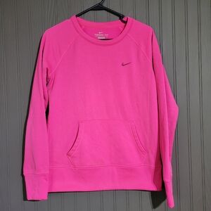 Nike Therma Fit Sweater Shirt Long Sleeve Pocket Pink Women's Size Medium